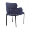 Matt Blue Metal Velvet Fabric Sylvie Dining Chair